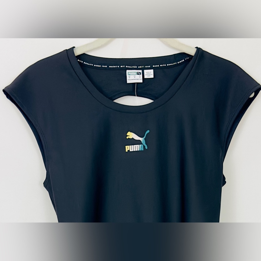PUMA -Crystal Galaxy Women's  Black Bodysuit with open back & snap crotc… - Picture 4 of 12